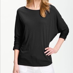 VINCE black dolman sleeve micromodal top